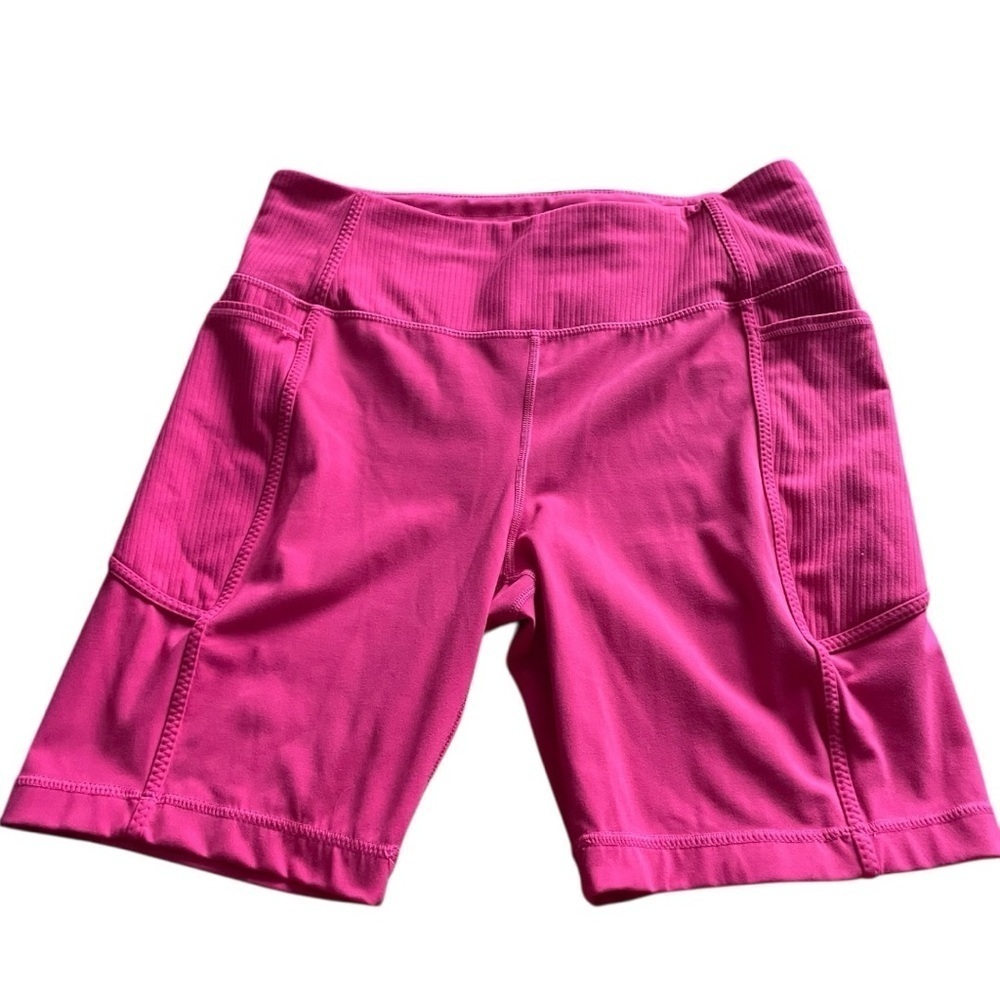 MONDETTA Women’s Pink High-Waisted Bike Shorts with Compression. - Picture 3 of 11